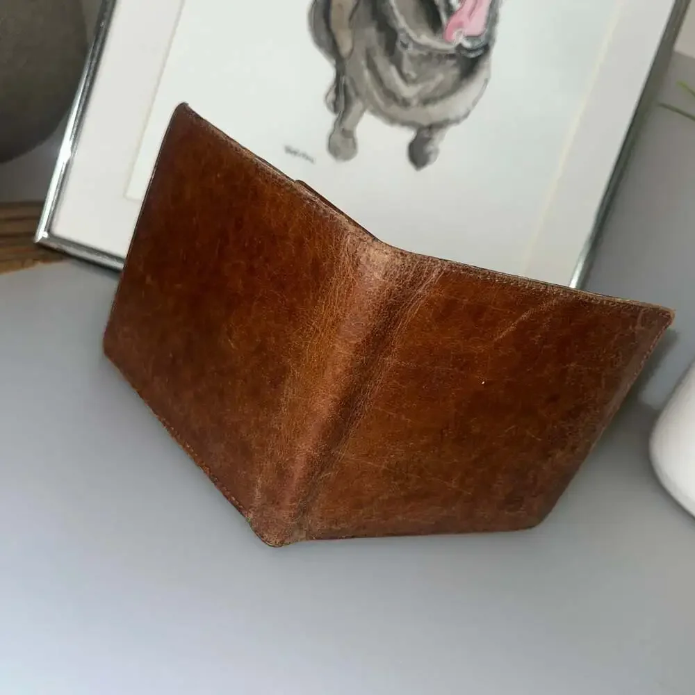 Valentino Garavani Vintage Brown Leather Bifold Wallet